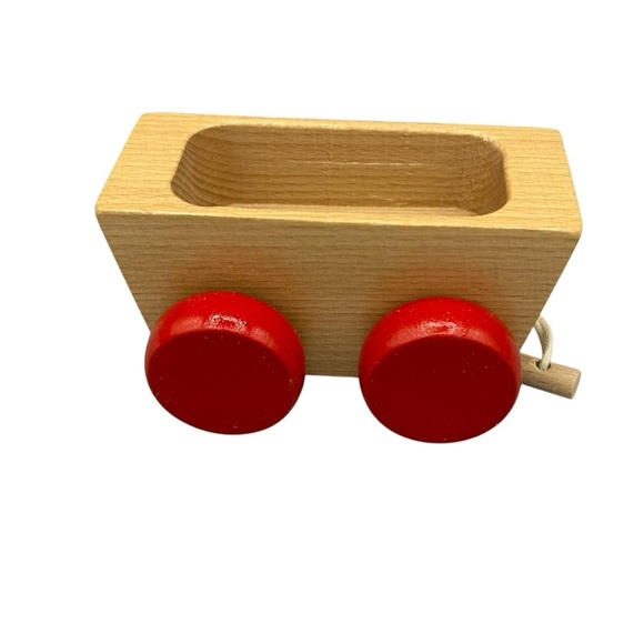 HANDMADE WOODEN MONTESSORI PULL ALONG TRAIN TOY NON-TOXIC PAINT LEARNING - Picture 11 of 11